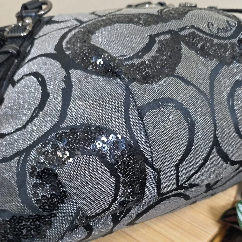 Coach Madison Sophia Op Art Sequin Satchel